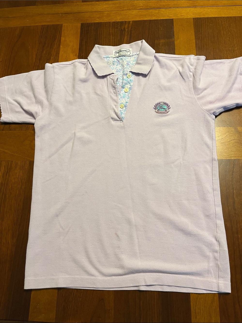 Burberry woman Lavender Polo with Floral Inner Placket, cotton, medium